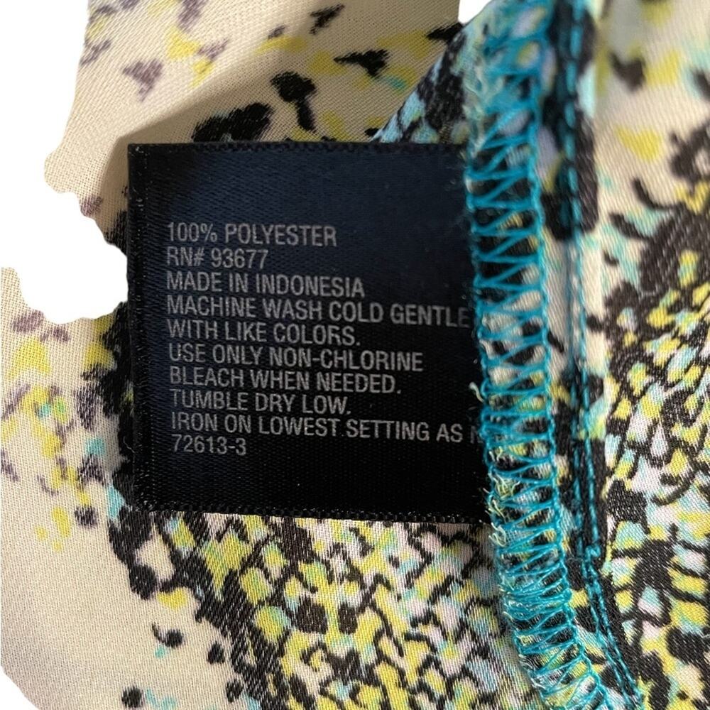 Worthington Sleeveless Blouse Womens P/M Green Snake Skin Print Casual - Picture 10 of 11